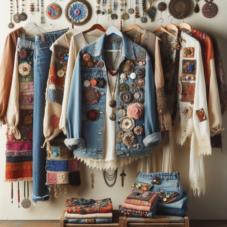 accessorizing upcycled clothing pieces